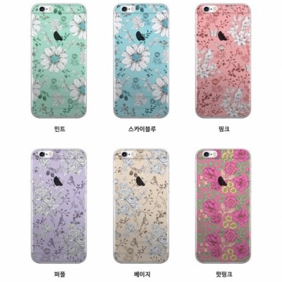 내추럴 플라워 투명 젤리 케이스 (갤럭시 아이폰 LG 140기종), , 코지, 