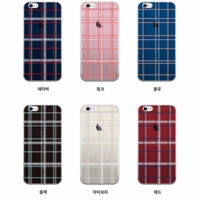 체크 니트 투명 젤리 케이스(갤럭시 아이폰 LG 140기종), , 코지, 