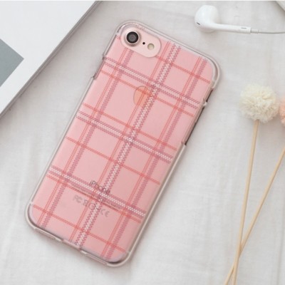체크 니트 투명 젤리 케이스(갤럭시 아이폰 LG 140기종), , 코지, 