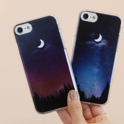 밤 하늘 달 투명 젤리 케이스 (갤럭시 아이폰 LG 140기종), , 코지, 