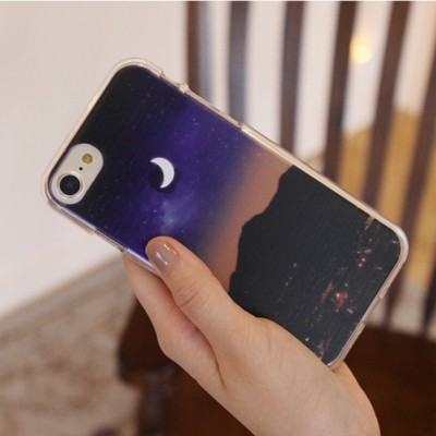 밤 하늘 달 투명 젤리 케이스 (갤럭시 아이폰 LG 140기종), , 코지, 