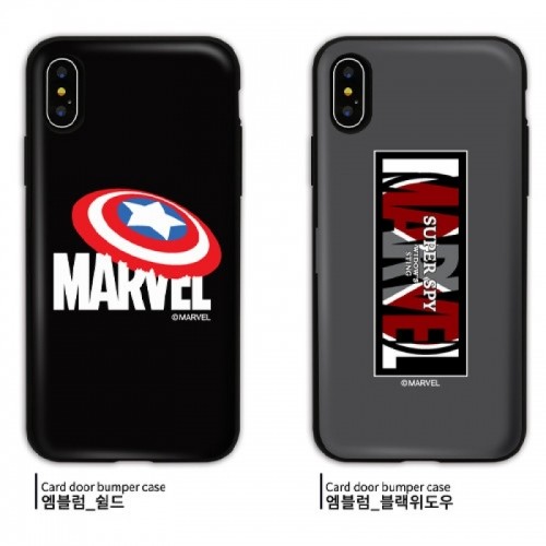 마블 엠블럼 카드 도어 범퍼 케이스 (갤럭시 아이폰 LG 60기종), , 코지, 